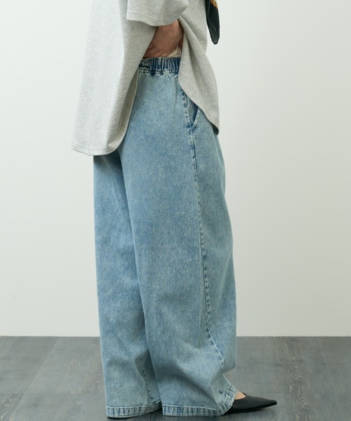 A.D.C.L.(エーディーシーエル)の「イージーデニム バレルパンツ(デニムパンツ・レディース・ブルー/サックスブルー・L/M)」の7枚目の写真