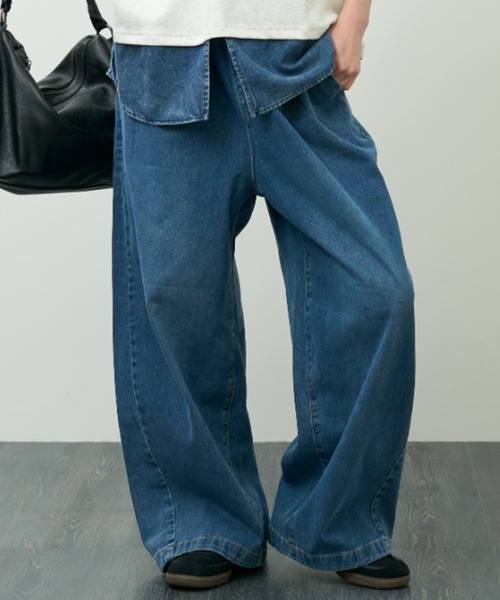 A.D.C.L.(エーディーシーエル)の「イージーデニム バレルパンツ(デニムパンツ・レディース・ブルー/サックスブルー・L/M)」の16枚目の写真