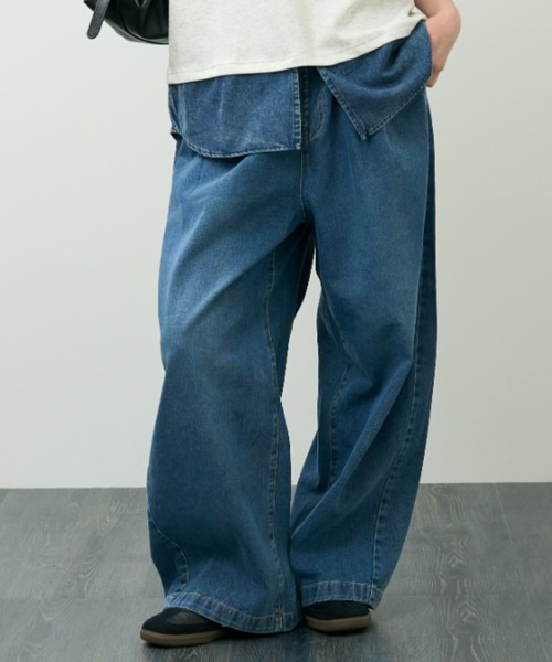 A.D.C.L.(エーディーシーエル)の「イージーデニム バレルパンツ(デニムパンツ・レディース・ブルー/サックスブルー・L/M)」の15枚目の写真