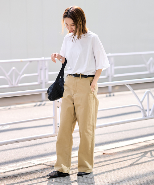 FRAMeWORK(フレームワーク)の「ATON/エイトン SUVIN 60/2 WIDE SLEEVE T-SHIRT(Tシャツ/カットソー・レディース・ホワイト/アイボリー/ブラック・FREE)」の12枚目の写真