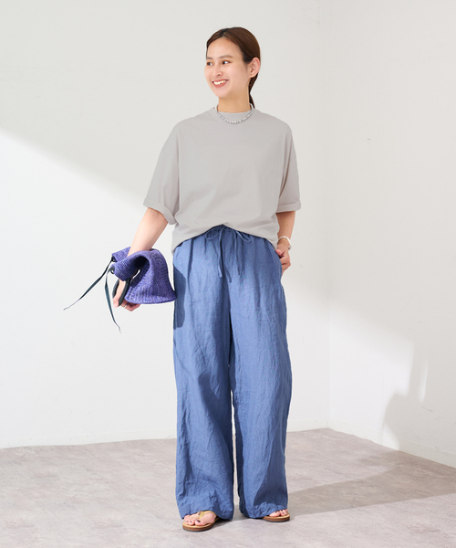 FRAMeWORK(フレームワーク)の「ATON/エイトン SUVIN 60/2 WIDE SLEEVE T-SHIRT(Tシャツ/カットソー・レディース・ホワイト/アイボリー/ブラック・FREE)」の18枚目の写真
