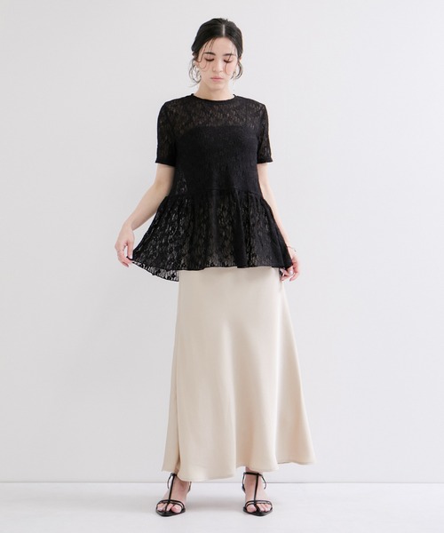 le cercle ADAM ET ROPE'(ルセルクルアダムエロペ)の「レースカットトップス(Tシャツ/カットソー・レディース・ブラック/ホワイト・FREE)」の7枚目の写真