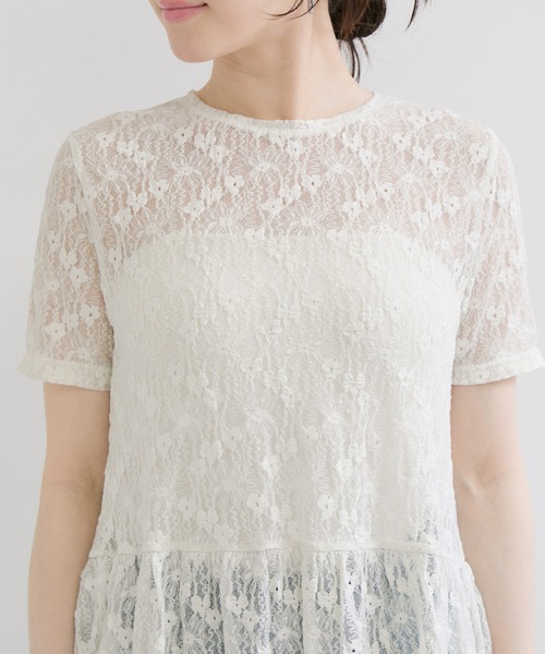 le cercle ADAM ET ROPE'(ルセルクルアダムエロペ)の「レースカットトップス(Tシャツ/カットソー・レディース・ブラック/ホワイト・FREE)」の16枚目の写真