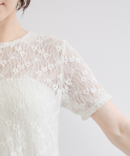 le cercle ADAM ET ROPE'(ルセルクルアダムエロペ)の「レースカットトップス(Tシャツ/カットソー・レディース・ブラック/ホワイト・FREE)」の17枚目の写真