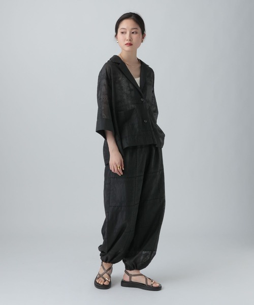 LEPSIM(レプシィム)の「オーガンジー刺繍パンツ 637639(その他パンツ・レディース・オフホワイト/ブラック・FREE)」の17枚目の写真