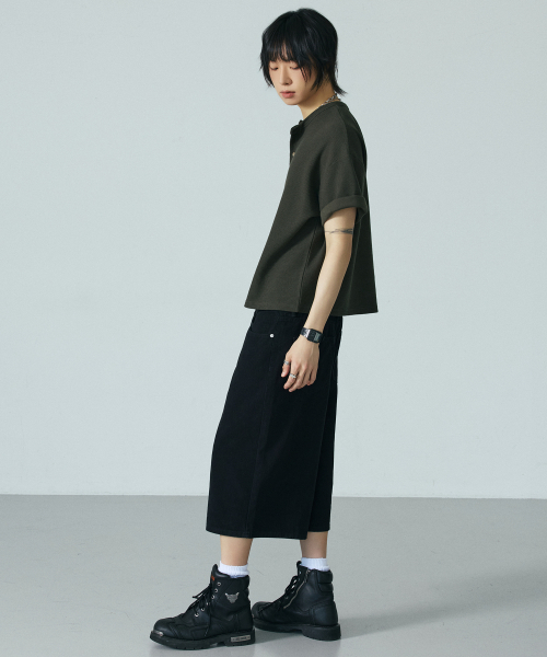 LXT（エルエックスティー）の「ワッフルヘンリーネッククロップ半袖Tシャツ[カーキ]（Tシャツ/カットソー・メンズ・その他・X-LARGE/MEDIUM/LARGE）」の9枚目の写真