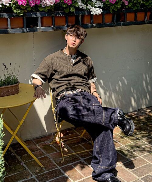 LXT（エルエックスティー）の「ワッフルヘンリーネッククロップ半袖Tシャツ[カーキ]（Tシャツ/カットソー・メンズ・その他・X-LARGE/MEDIUM/LARGE）」の11枚目の写真