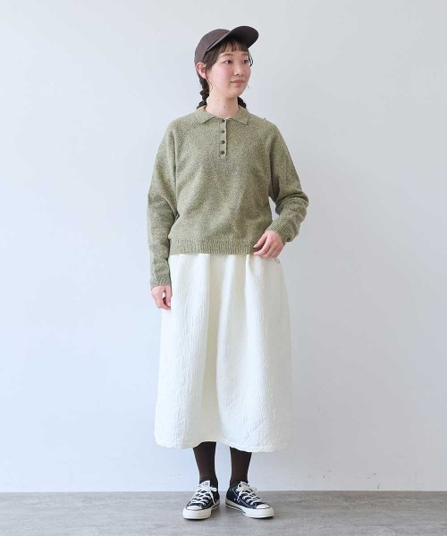 bulle de savon(ビュルデサボン)の「ジーロンラム ポロプルオーバー(ニット/セーター・レディース・ダークブラウン/イエロー/サックスブルー/カーキ/ピンク/レッド・FREE)」の8枚目の写真