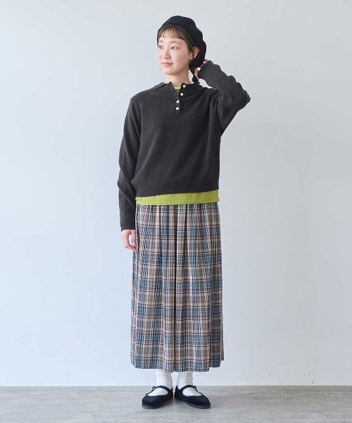 bulle de savon(ビュルデサボン)の「ジーロンラム ポロプルオーバー(ニット/セーター・レディース・ダークブラウン/イエロー/サックスブルー/カーキ/ピンク/レッド・FREE)」の18枚目の写真