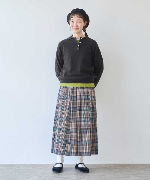 bulle de savon(ビュルデサボン)の「ジーロンラム ポロプルオーバー(ニット/セーター・レディース・ダークブラウン/イエロー/サックスブルー/カーキ/ピンク/レッド・FREE)」の16枚目の写真