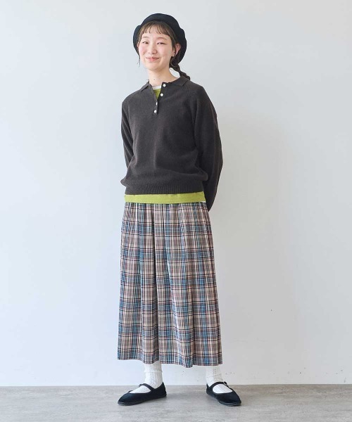 bulle de savon(ビュルデサボン)の「ジーロンラム ポロプルオーバー(ニット/セーター・レディース・ダークブラウン/イエロー/サックスブルー/カーキ/ピンク/レッド・FREE)」の15枚目の写真
