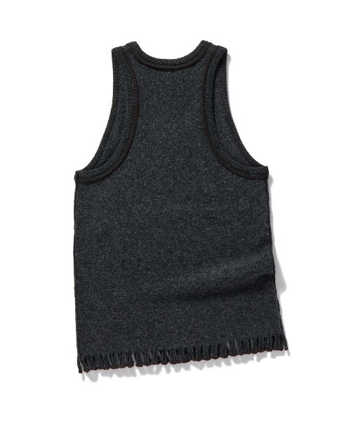 PERVERZE(パーバーズ)の「Mini Fringe Knit Top(タンクトップ・レディース・マルチ/グレー・FREE)」の3枚目の写真