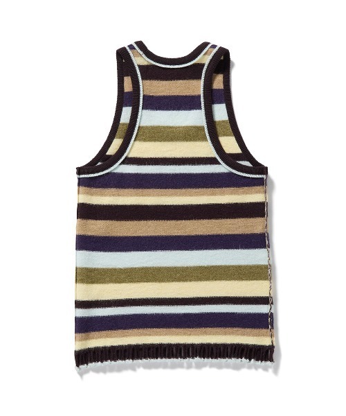 PERVERZE(パーバーズ)の「Mini Fringe Knit Top(タンクトップ・レディース・マルチ/グレー・FREE)」の4枚目の写真