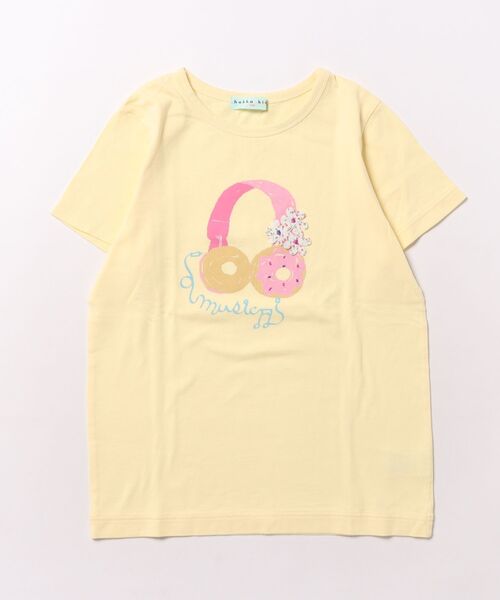 HAKKA KIDS（ハッカキッズ）の「[ジュニアサイズ]ドーナッツヘッドホンプリントTシャツ（Tシャツ/カットソー・キッズ・パープル/イエロー・150cm/140cm）」の2枚目の写真