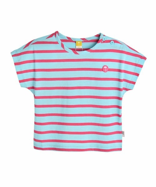 moimoln(モイモルン)の「【SOFT&】カラーボーダートップス(Tシャツ/カットソー・キッズ・グリーン/ブルー/ピンク・130cm/120cm/100cm/110cm/90cm)」の2枚目の写真