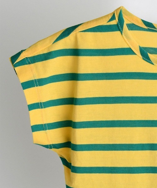 moimoln(モイモルン)の「【SOFT&】カラーボーダートップス(Tシャツ/カットソー・キッズ・グリーン/ブルー/ピンク・130cm/120cm/100cm/110cm/90cm)」の6枚目の写真