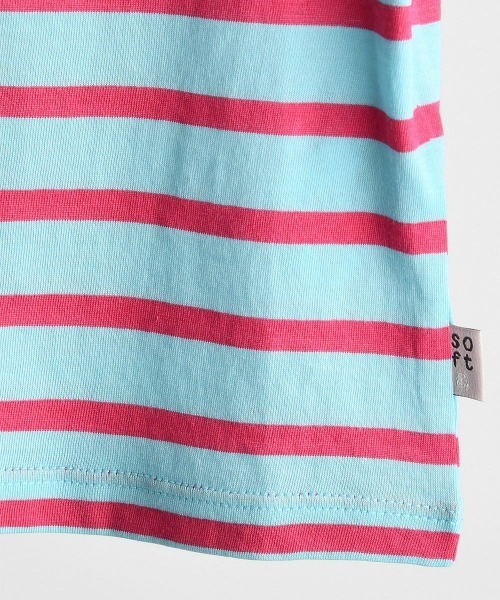 moimoln(モイモルン)の「【SOFT&】カラーボーダートップス(Tシャツ/カットソー・キッズ・グリーン/ブルー/ピンク・130cm/120cm/100cm/110cm/90cm)」の14枚目の写真