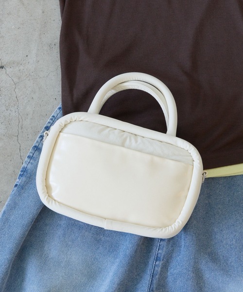 GEORGE'S(ジョージズ)の「パフミニBAG(ショルダーバッグ・レディース・ブラック/ホワイト/グレー・FREE)」の2枚目の写真