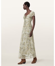 美品 ALLSAINTS 花柄 スカル メッシュ 半袖 ロングワンピース 美品 ALLSAINTS 花柄 スカル メッシュ 半袖 ロングワンピース