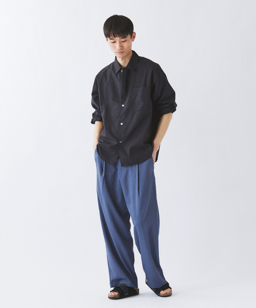 JOURNAL STANDARD relume(ジャーナルスタンダード レリューム)の「JAMES FABRIC コットンリネン ガーメントダイ シャツ(シャツ/ブラウス・メンズ・ブラック/ホワイト/グリーン/ベージュ/ネイビー・MEDIUM/LARGE)」の22枚目の写真