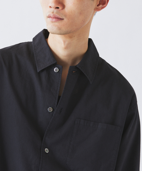 JOURNAL STANDARD relume(ジャーナルスタンダード レリューム)の「JAMES FABRIC コットンリネン ガーメントダイ シャツ(シャツ/ブラウス・メンズ・ブラック/ホワイト/グリーン/ベージュ/ネイビー・MEDIUM/LARGE)」の16枚目の写真