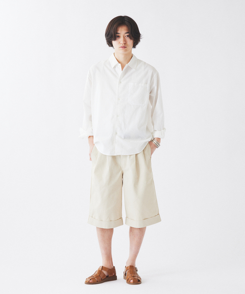JOURNAL STANDARD relume(ジャーナルスタンダード レリューム)の「JAMES FABRIC コットンリネン ガーメントダイ シャツ(シャツ/ブラウス・メンズ・ブラック/ホワイト/グリーン/ベージュ/ネイビー・MEDIUM/LARGE)」の10枚目の写真