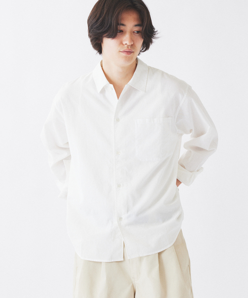 JOURNAL STANDARD relume(ジャーナルスタンダード レリューム)の「JAMES FABRIC コットンリネン ガーメントダイ シャツ(シャツ/ブラウス・メンズ・ブラック/ホワイト/グリーン/ベージュ/ネイビー・MEDIUM/LARGE)」の12枚目の写真