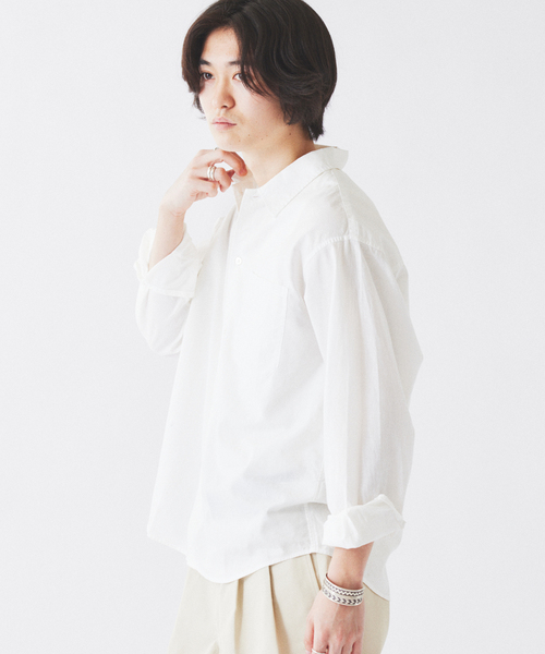 JOURNAL STANDARD relume(ジャーナルスタンダード レリューム)の「JAMES FABRIC コットンリネン ガーメントダイ シャツ(シャツ/ブラウス・メンズ・ブラック/ホワイト/グリーン/ベージュ/ネイビー・MEDIUM/LARGE)」の15枚目の写真