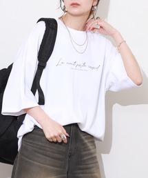 ソフトタッチ ストレッチ 半袖 ロゴ Tシャツ