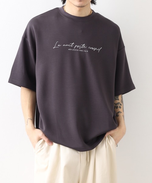 FUNALIVE(ファンアライブ)の「ソフトタッチ ストレッチ 半袖 ロゴ Tシャツ(Tシャツ/カットソー・メンズ・スミクロ/ブラック系/ホワイト/チャコールグレー/ブラック/ホワイト系・LL/L/M)」の2枚目の写真