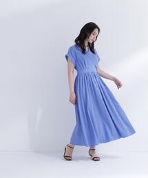 NATURAL BEAUTY BASIC | カシュクールフレンチスリーブワンピース(ワンピース)