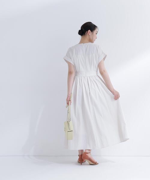 NATURAL BEAUTY BASIC(ナチュラルビューティーベーシック)の「カシュクールフレンチスリーブワンピース(ワンピース・レディース・ネイビー/ブルー/オフホワイト・P/S/SMALL/MEDIUM)」の18枚目の写真