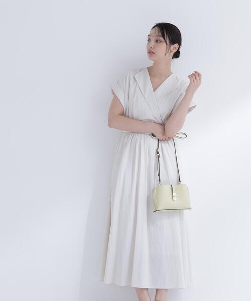 NATURAL BEAUTY BASIC(ナチュラルビューティーベーシック)の「カシュクールフレンチスリーブワンピース(ワンピース・レディース・ネイビー/ブルー/オフホワイト・P/S/SMALL/MEDIUM)」の19枚目の写真