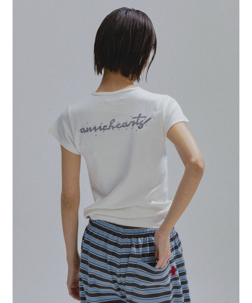 ANNEHEARTS(アンハーツ)の「Slim Modal lettering Tee_IVORY(Tシャツ/カットソー・レディース・その他・FREE)」の1枚目の写真