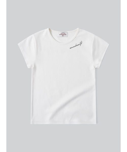 ANNEHEARTS(アンハーツ)の「Slim Modal lettering Tee_IVORY(Tシャツ/カットソー・レディース・その他・FREE)」の2枚目の写真