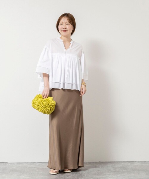 NOLLEY’S Sophi(ノーリーズソフィ)の「ウォッシャブルコットンティアードブラウス(シャツ/ブラウス・レディース・ピンク/ホワイト/ネイビー/サックスブルー・38)」の5枚目の写真