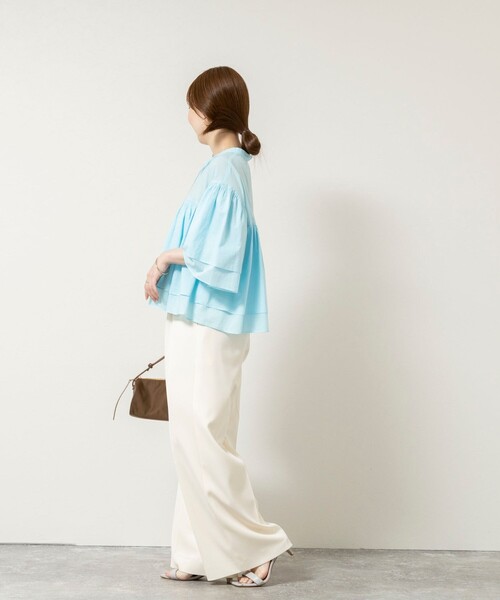 NOLLEY’S Sophi(ノーリーズソフィ)の「ウォッシャブルコットンティアードブラウス(シャツ/ブラウス・レディース・ピンク/ホワイト/ネイビー/サックスブルー・38)」の13枚目の写真