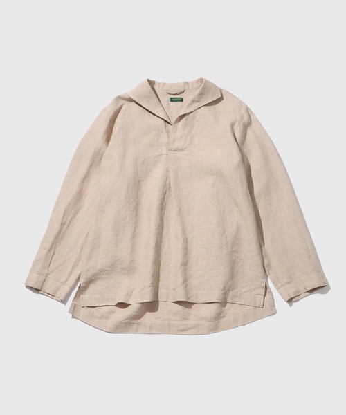 WILD LIFE TAILOR Adam et Rope'(ワイルドテーラーアダムエロペ )の「LINEN SKIPPER SHIRT(その他トップス・メンズ・ベージュ/ネイビー・L/M)」の1枚目の写真