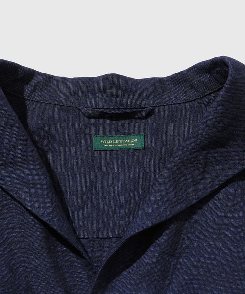 WILD LIFE TAILOR Adam et Rope'(ワイルドテーラーアダムエロペ )の「LINEN SKIPPER SHIRT(その他トップス・メンズ・ベージュ/ネイビー・L/M)」の4枚目の写真