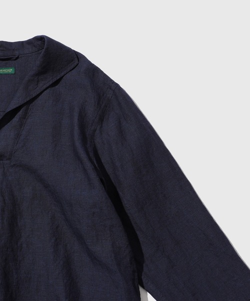 WILD LIFE TAILOR Adam et Rope'(ワイルドテーラーアダムエロペ )の「LINEN SKIPPER SHIRT(その他トップス・メンズ・ベージュ/ネイビー・L/M)」の5枚目の写真