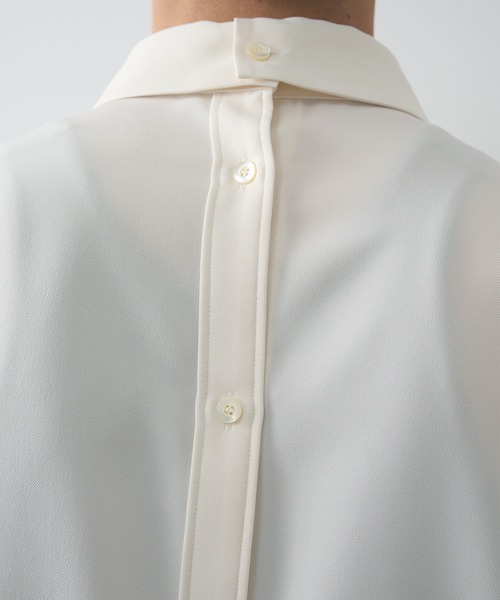 UJOH（ウジョー）の「【UJOH HOMME】Full Open Half Sleeve Shirt（シャツ/ブラウス・メンズ・クリーム/ネイビー・5/4）」の6枚目の写真