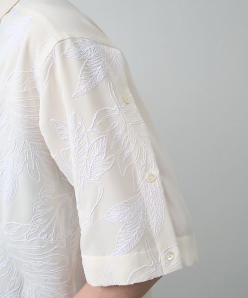 UJOH（ウジョー）の「【UJOH HOMME】Full Open Half Sleeve Shirt（シャツ/ブラウス・メンズ・クリーム/ネイビー・5/4）」の9枚目の写真