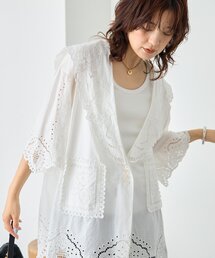 RIVE DROITE | 【à Nice】【インド綿/手洗い可】カットワークレースシャツ (カットワークレース/夏服)(シャツ/ブラウス)