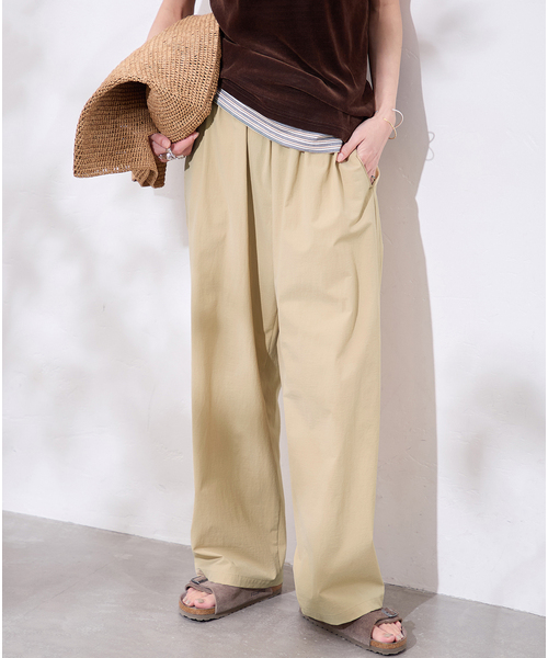 JOURNAL STANDARD（ジャーナルスタンダード）の「《追加4》【撥水/接触冷感/洗える/UVカット】リネンナイロンストレッチワイドパンツ（その他パンツ・レディース・グレー/ブラウン系その他/ブラック/ベージュ・40/34/38/36）」の4枚目の写真