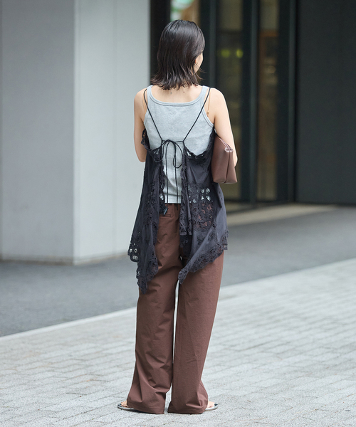 JOURNAL STANDARD(ジャーナルスタンダード)の「《追加4》【撥水/接触冷感/洗える/UVカット】リネンナイロンストレッチワイドパンツ(その他パンツ・レディース・グレー/ブラウン系その他/ブラック/ベージュ・40/34/38/36)」の6枚目の写真