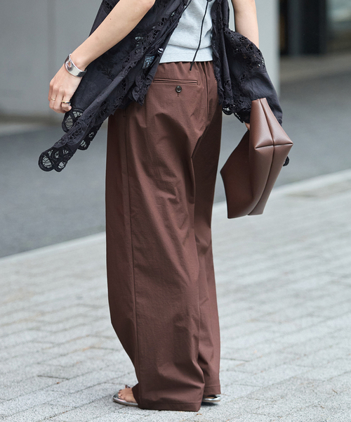 JOURNAL STANDARD(ジャーナルスタンダード)の「《追加4》【撥水/接触冷感/洗える/UVカット】リネンナイロンストレッチワイドパンツ(その他パンツ・レディース・グレー/ブラウン系その他/ブラック/ベージュ・40/34/38/36)」の8枚目の写真