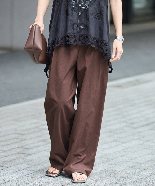 JOURNAL STANDARD(ジャーナルスタンダード)の「《追加4》【撥水/接触冷感/洗える/UVカット】リネンナイロンストレッチワイドパンツ(その他パンツ・レディース・グレー/ブラウン系その他/ブラック/ベージュ・40/34/38/36)」の9枚目の写真