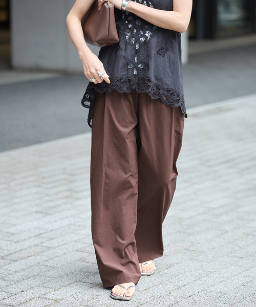 JOURNAL STANDARD(ジャーナルスタンダード)の「《追加4》【撥水/接触冷感/洗える/UVカット】リネンナイロンストレッチワイドパンツ(その他パンツ・レディース・グレー/ブラウン系その他/ブラック/ベージュ・40/34/38/36)」の10枚目の写真