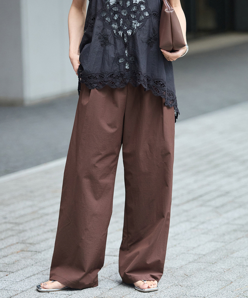 JOURNAL STANDARD(ジャーナルスタンダード)の「《追加4》【撥水/接触冷感/洗える/UVカット】リネンナイロンストレッチワイドパンツ(その他パンツ・レディース・グレー/ブラウン系その他/ブラック/ベージュ・40/34/38/36)」の11枚目の写真
