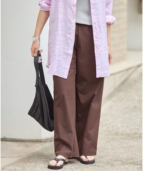 JOURNAL STANDARD(ジャーナルスタンダード)の「《追加4》【撥水/接触冷感/洗える/UVカット】リネンナイロンストレッチワイドパンツ(その他パンツ・レディース・グレー/ブラウン系その他/ブラック/ベージュ・40/34/38/36)」の16枚目の写真